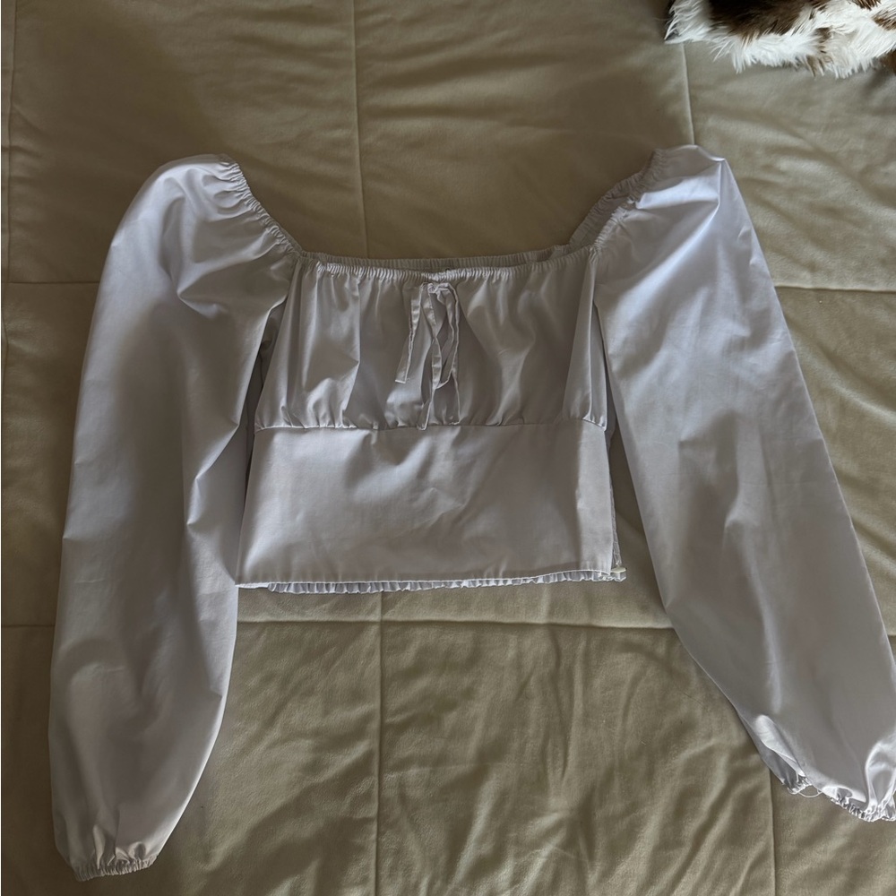 Elegant White Puff Sleeve Top